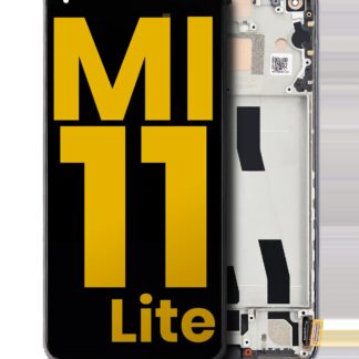 OLED Display mit Rahmen für Xiaomi Mi 11 Lite / Xiaomi Mi 11 Lite 5G (professionell aufgearbeitet) ( Boba Black)