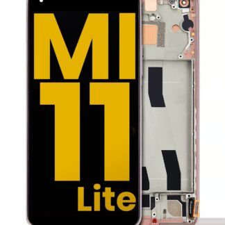 OLED Display mit Rahmen für Xiaomi Mi 11 Lite / Xiaomi Mi 11 Lite 5G (professionell aufgearbeitet) (Peach Pink (Rosa))