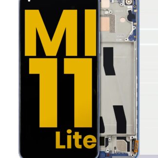 OLED Display mit Rahmen für Xiaomi Mi 11 Lite / Xiaomi Mi 11 Lite 5G (professionell aufgearbeitet) (Bubblegum Blue (Blau))