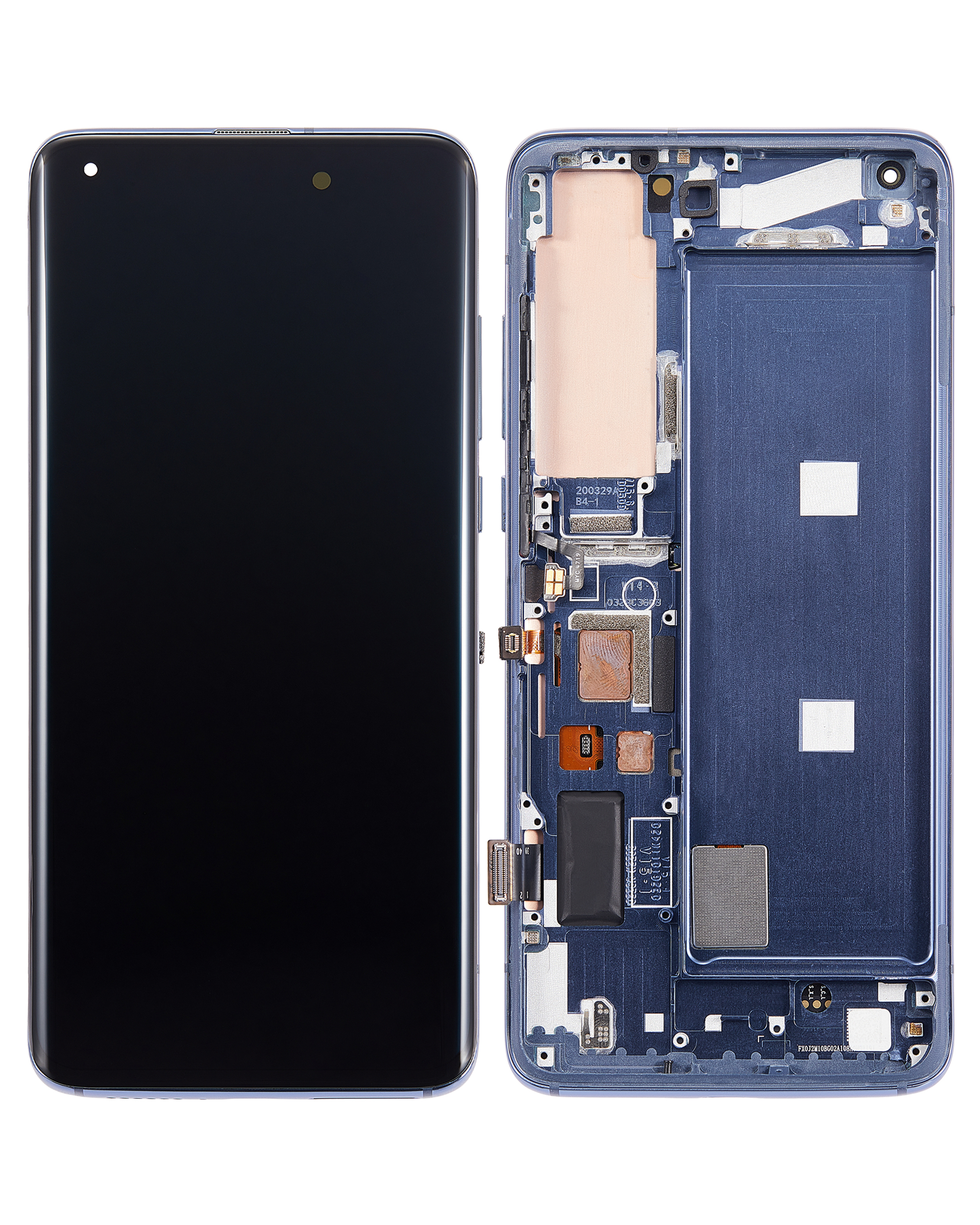 OLED Display mit Rahmen für Xiaomi Mi 10 5G (professionell aufgearbeitet) (Twilight Gray) – Bild 2