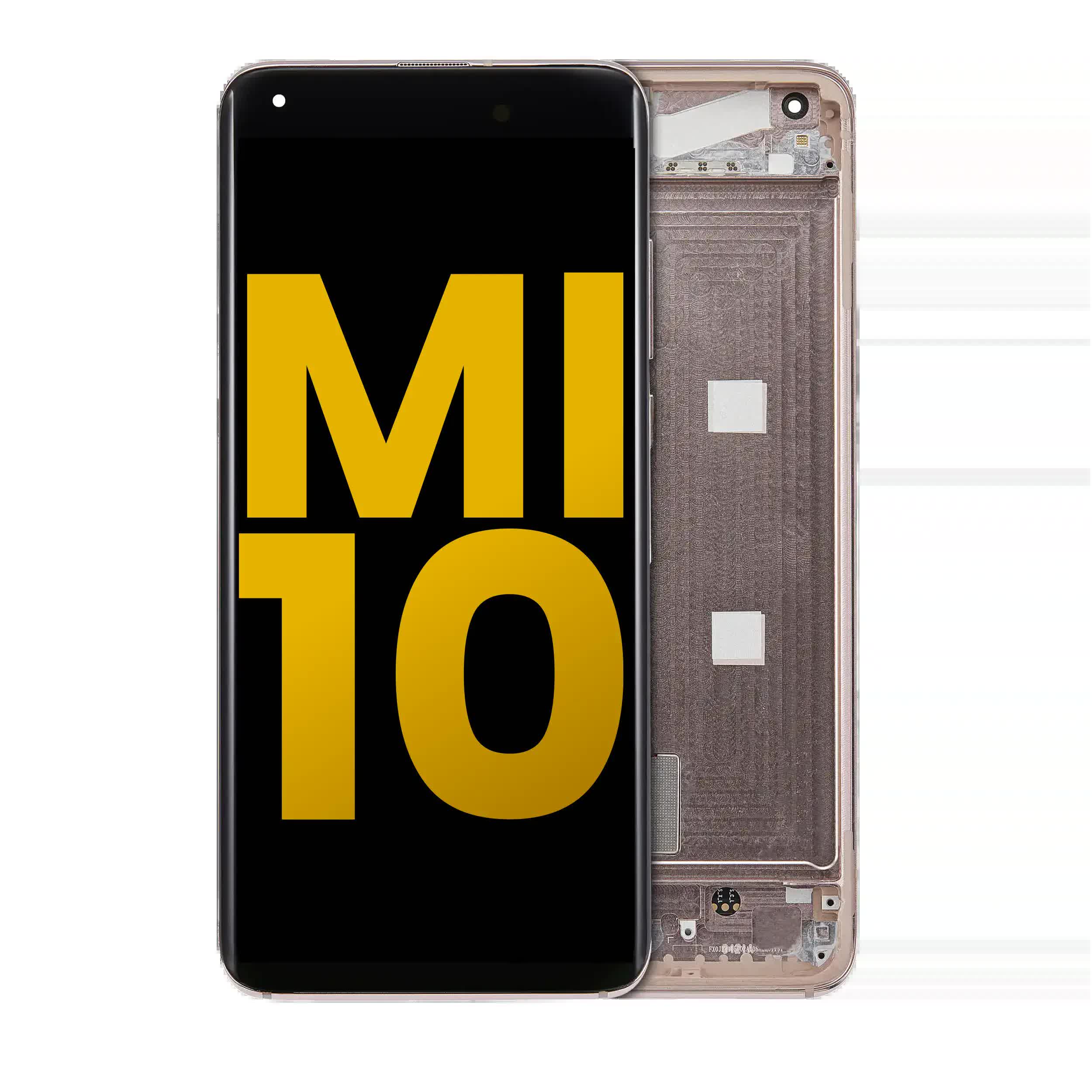 OLED Display mit Rahmen für Xiaomi Mi 10 5G (professionell aufgearbeitet) (Peach Gold)
