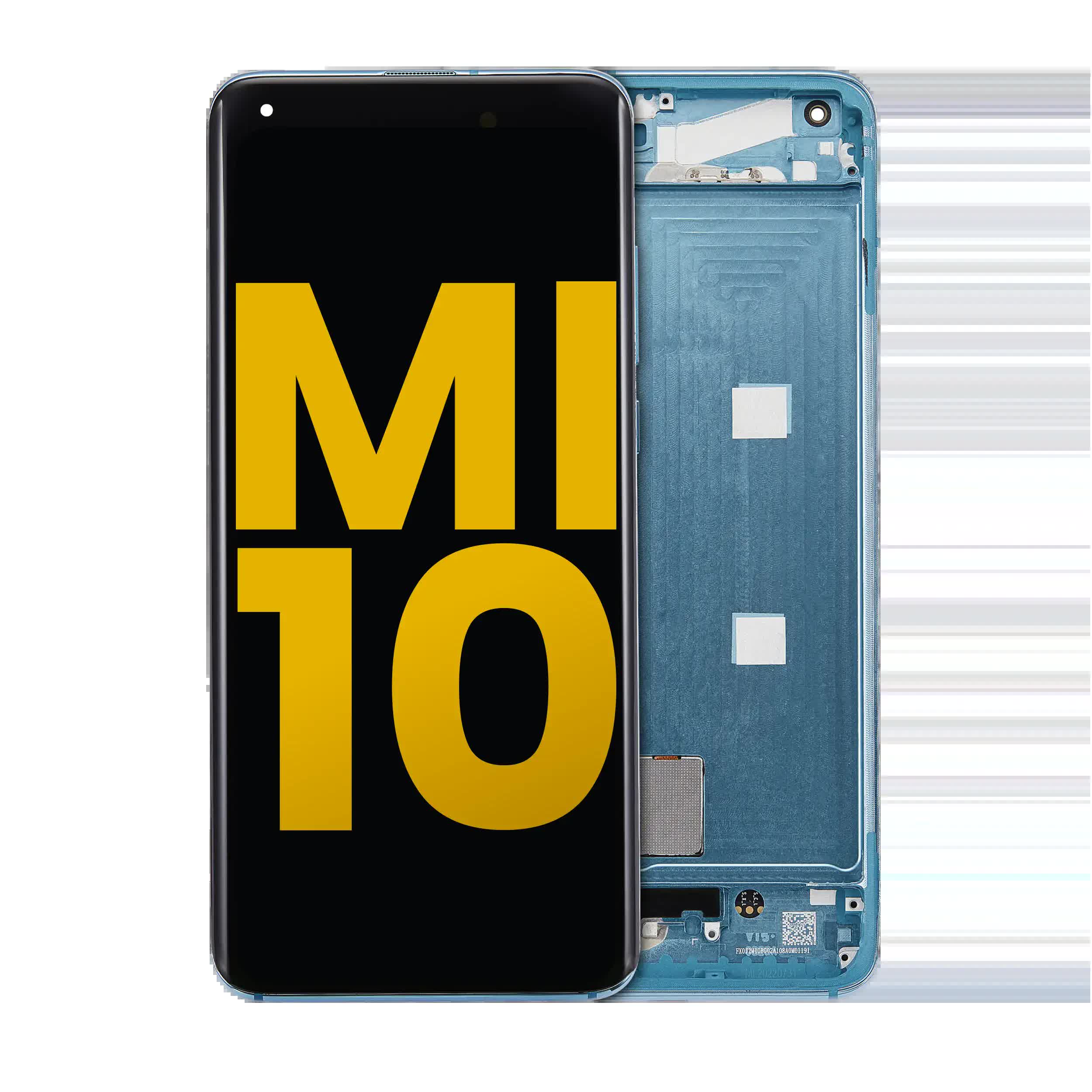 OLED Display mit Rahmen für Xiaomi Mi 10 5G (professionell aufgearbeitet) (Coral Green)