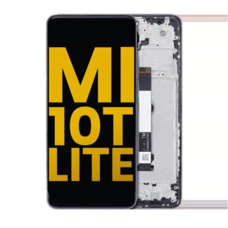 LCD Display mit Rahmen für Xiaomi Mi 10T Lite 5G (professionell aufgearbeitet) (Pearl Gray)