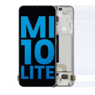 LCD Display mit Rahmen für Xiaomi Mi 10 Lite 5G (Aftermarket: Incell) (Dream White)