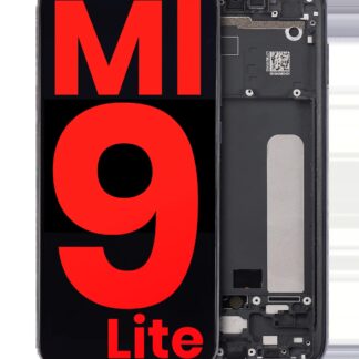 OLED Display mit Rahmen für Xiaomi Mi 9 Lite (Aftermarket Plus) (Onyx Gray)