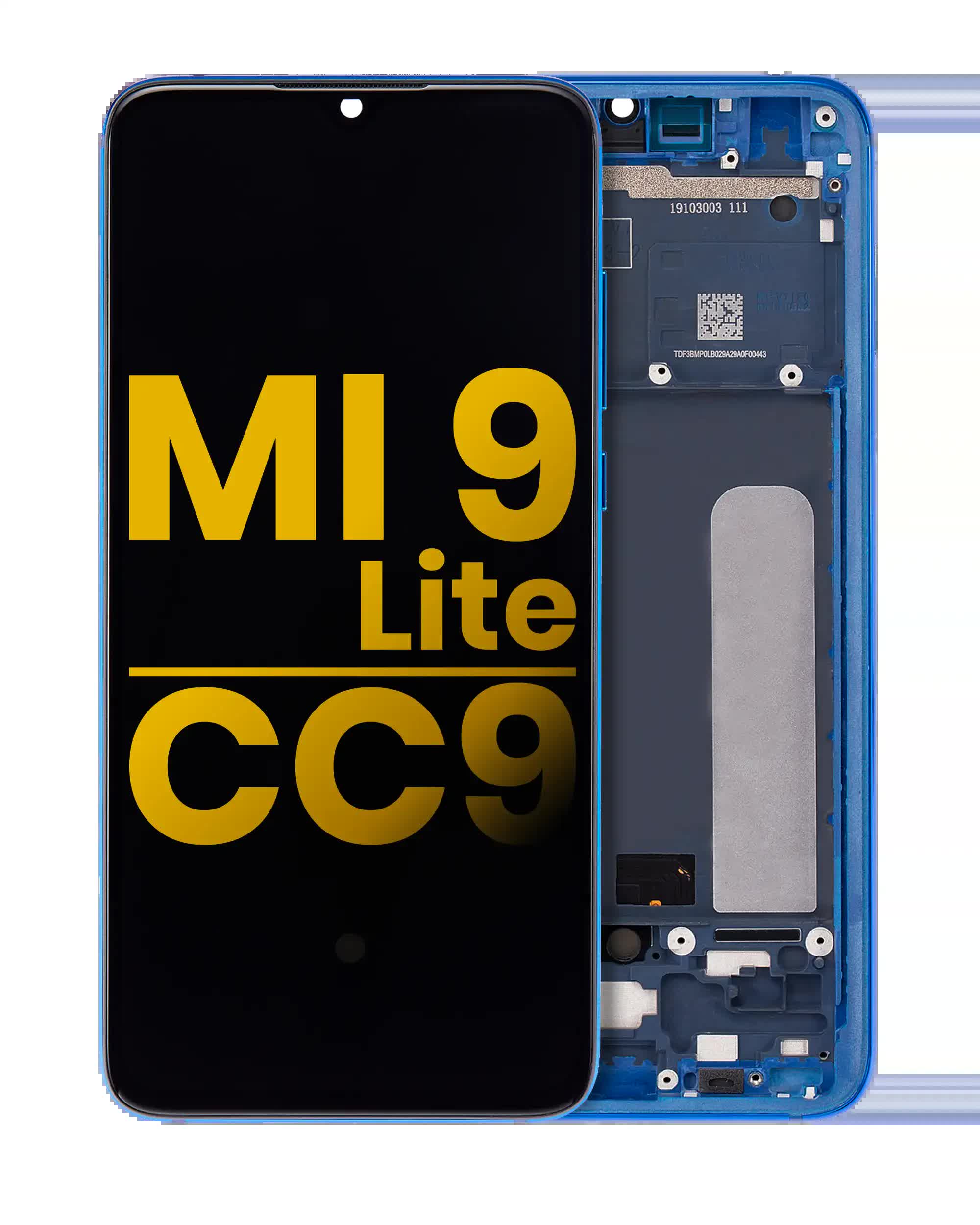 OLED Display mit Rahmen für Xiaomi Mi 9 Lite / CC9 (professionell aufgearbeitet) (Aurora Blue)