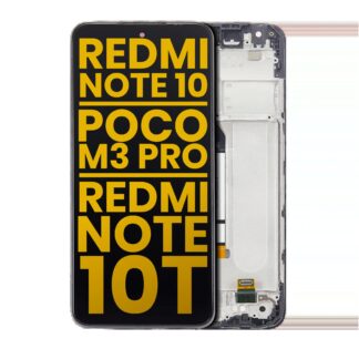 LCD Display mit Rahmen für Xiaomi Redmi Note 10 5G / Poco M3 Pro 5G / Redmi Note 10T 5G (Aftermarket Plus)
