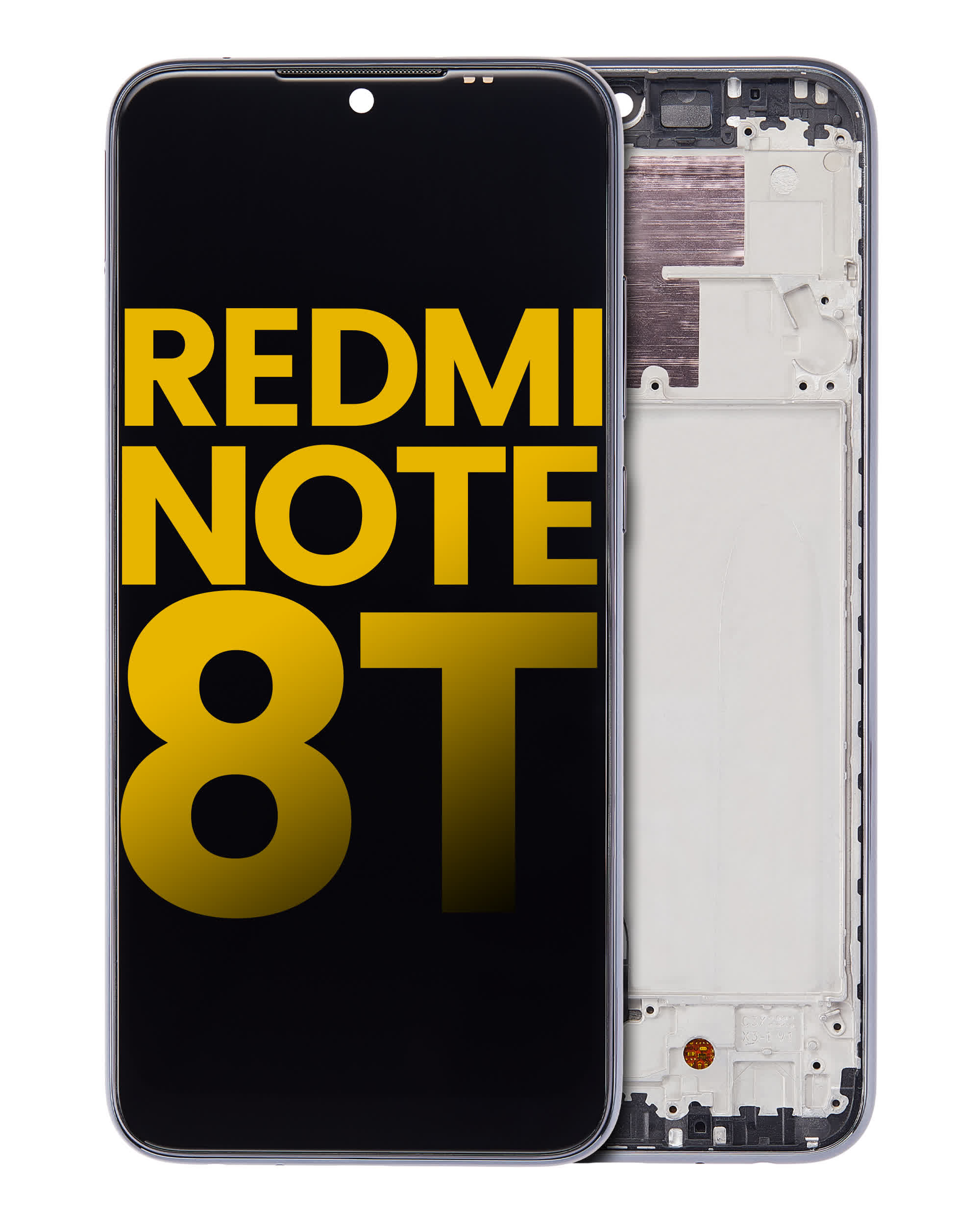LCD Display mit Rahmen für Xiaomi Redmi Note 8T (Aftermarket Plus) (Moonshadow Gray)