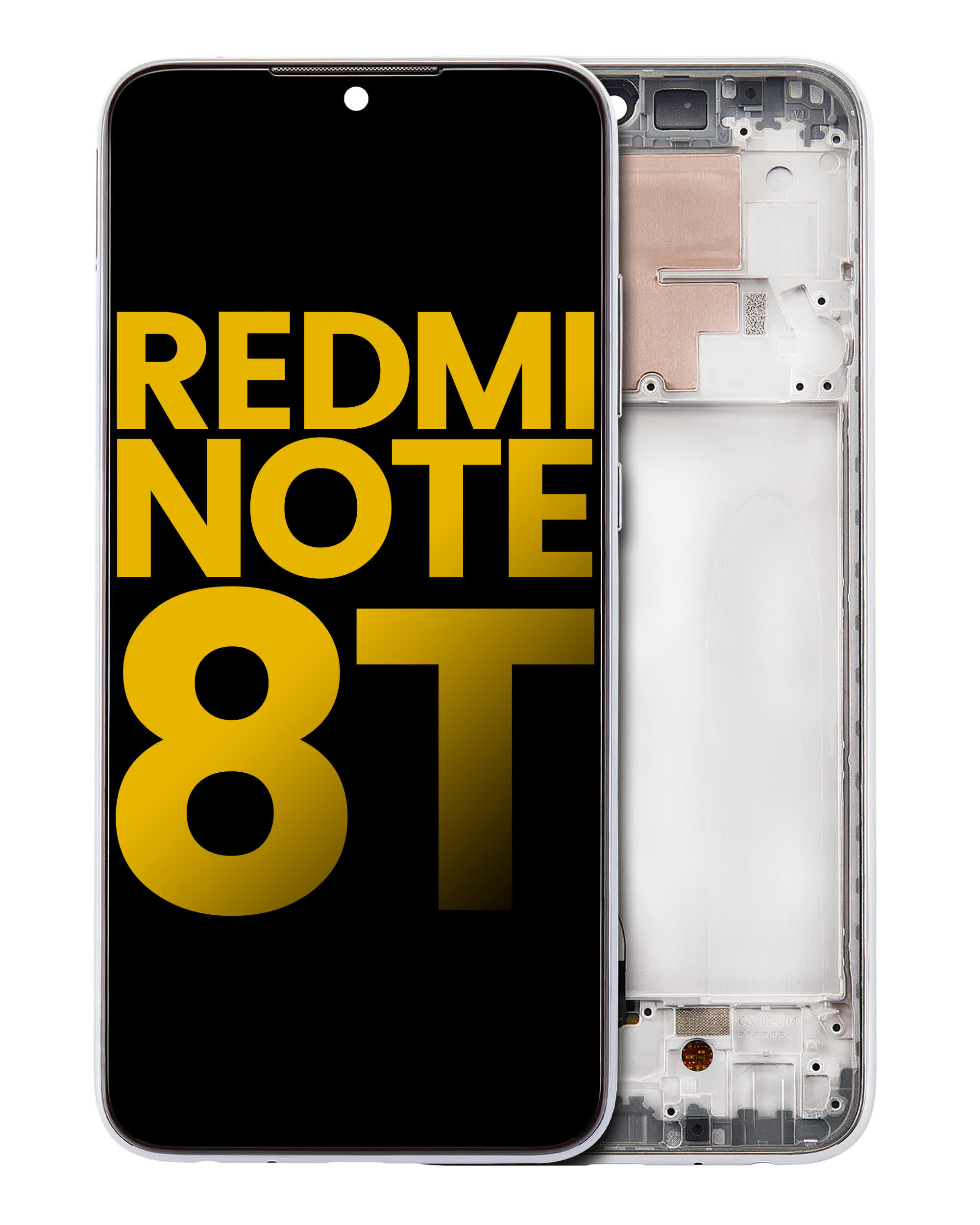 LCD Display mit Rahmen für Xiaomi Redmi Note 8T (Aftermarket Plus) (Moonlight White)