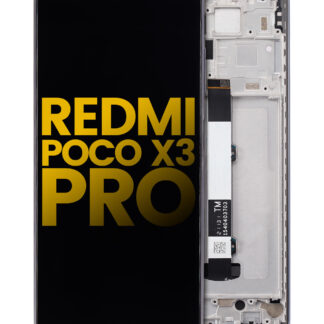 LCD Display mit Rahmen für Xiaomi Redmi Poco X3 / X3 Pro / POCO X3 NFC (professionell aufgearbeitet) (Phantom Black)