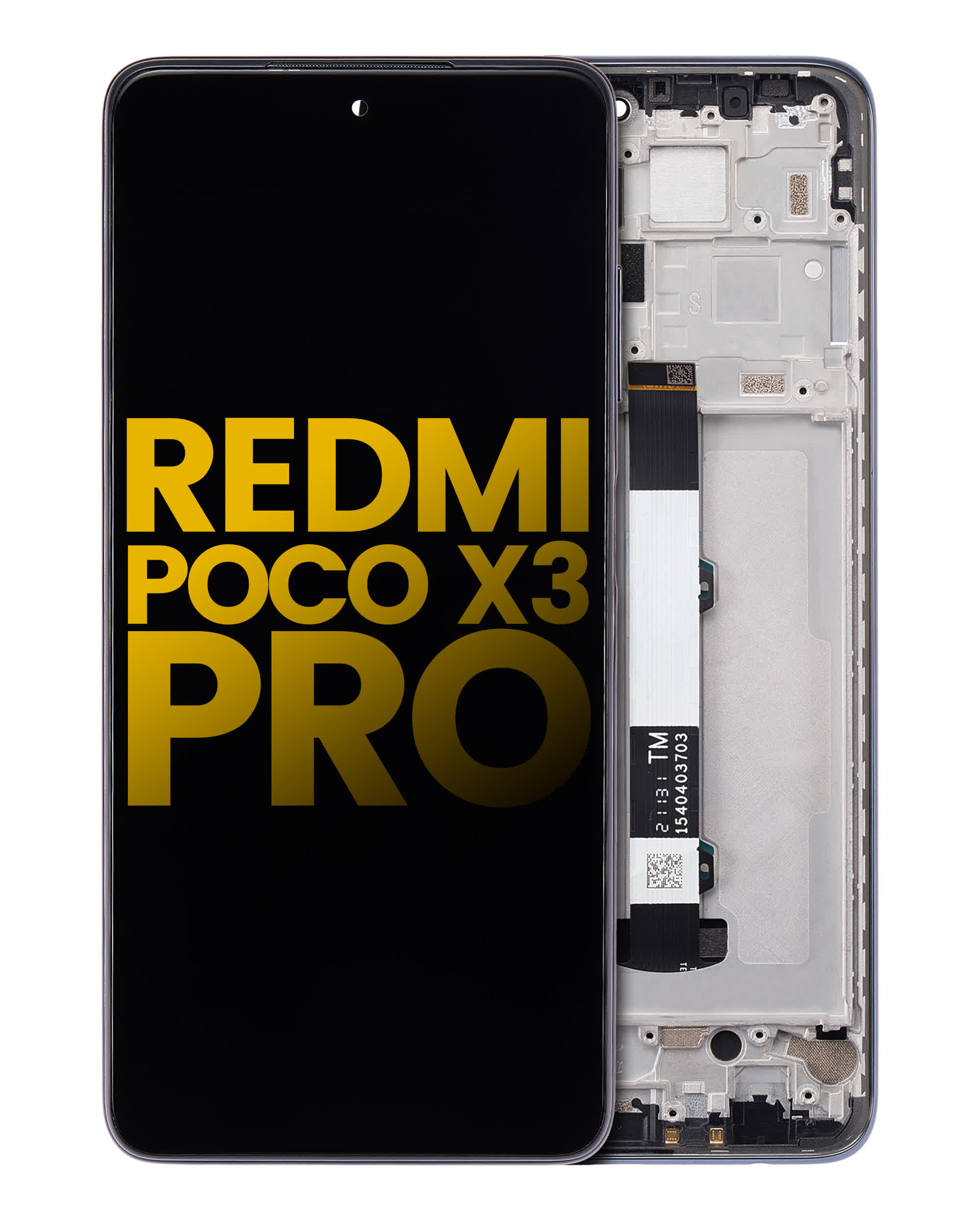 LCD Display mit Rahmen für Xiaomi Redmi Poco X3 / X3 Pro / POCO X3 NFC (professionell aufgearbeitet) (Phantom Black)
