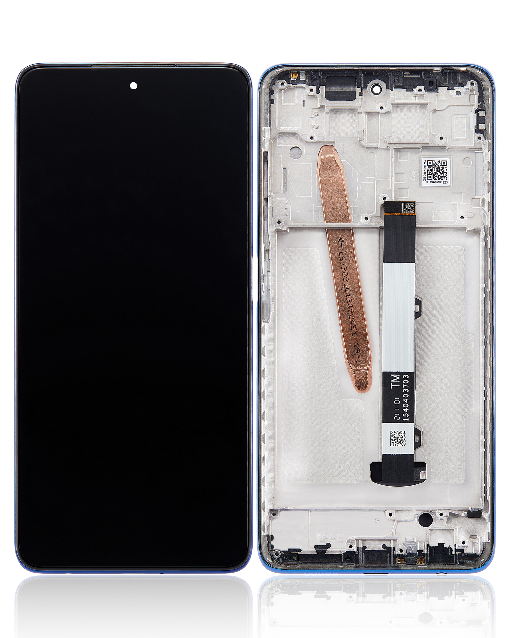LCD Display mit Rahmen für Xiaomi Redmi Poco X3 / X3 Pro / POCO X3 NFC (professionell aufgearbeitet) (Frost Blue (Blau)) – Bild 2