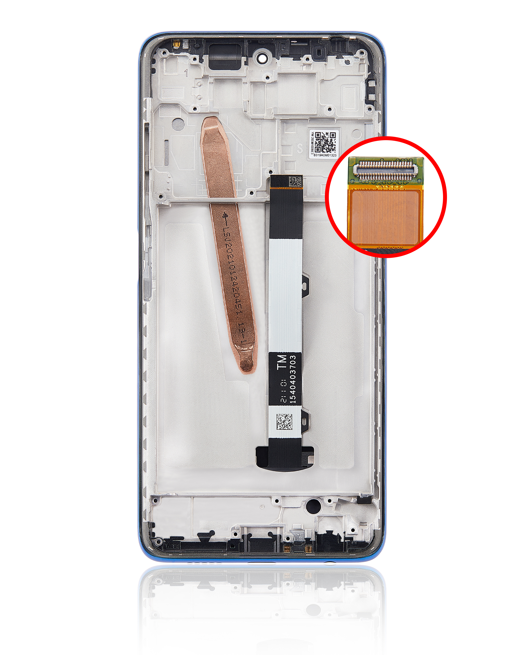 LCD Display mit Rahmen für Xiaomi Redmi Poco X3 / X3 Pro / POCO X3 NFC (professionell aufgearbeitet) (Frost Blue (Blau)) – Bild 4