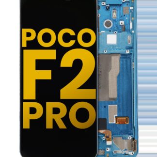 OLED Display mit Rahmen für Xiaomi Poco F2 Pro / Redmi K30 Pro (professionell aufgearbeitet) (Neon Blue)