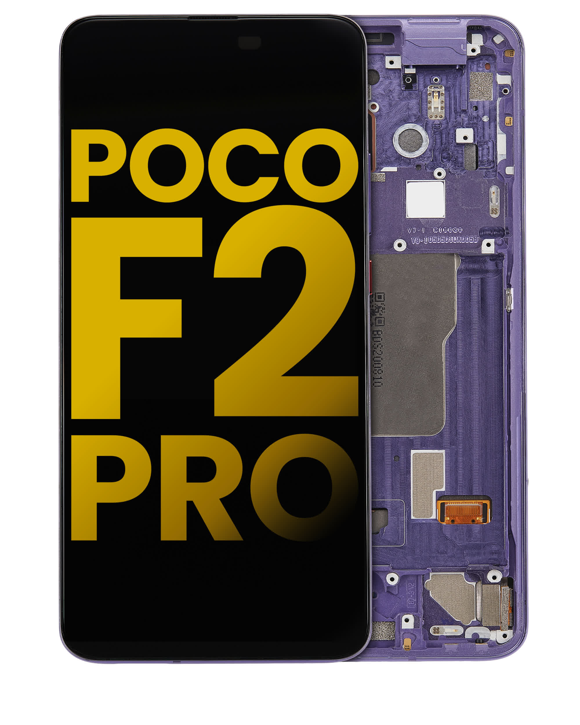 OLED Display mit Rahmen für Xiaomi Poco F2 Pro / Redmi K30 Pro (professionell aufgearbeitet) (Electric Purple)