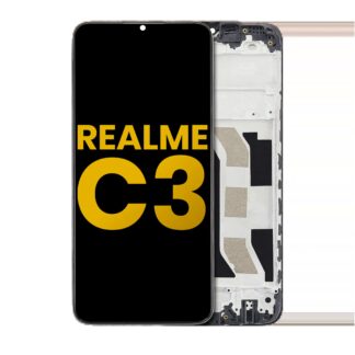 LCD Display mit Rahmen für Realme C3 (professionell aufgearbeitet)