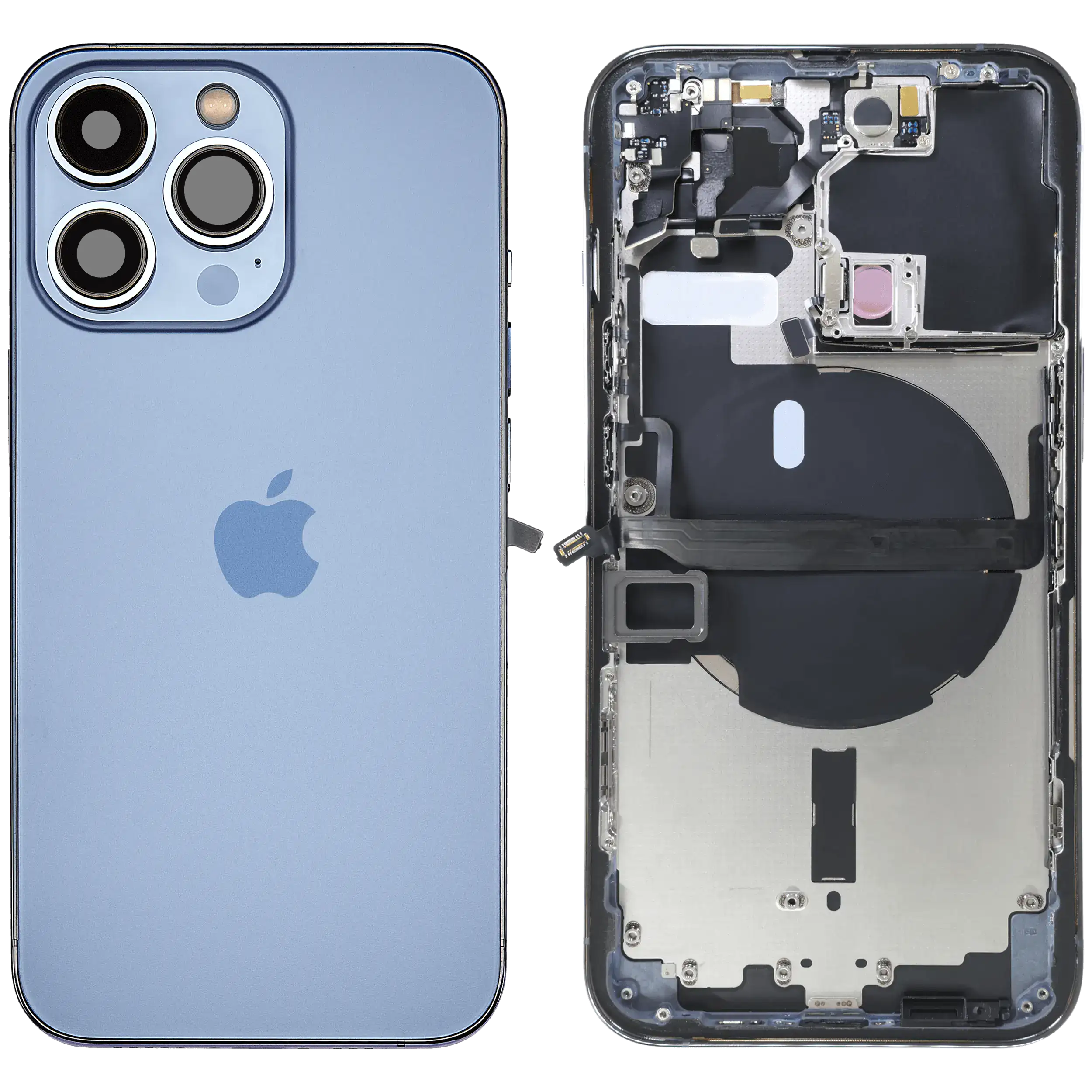 Rückgehäuse mit Kleinteilen für iPhone 13 Pro (EU / globale Version) (ausgebautes Originalteil: Grade A) (Sierra Blue) – Bild 2