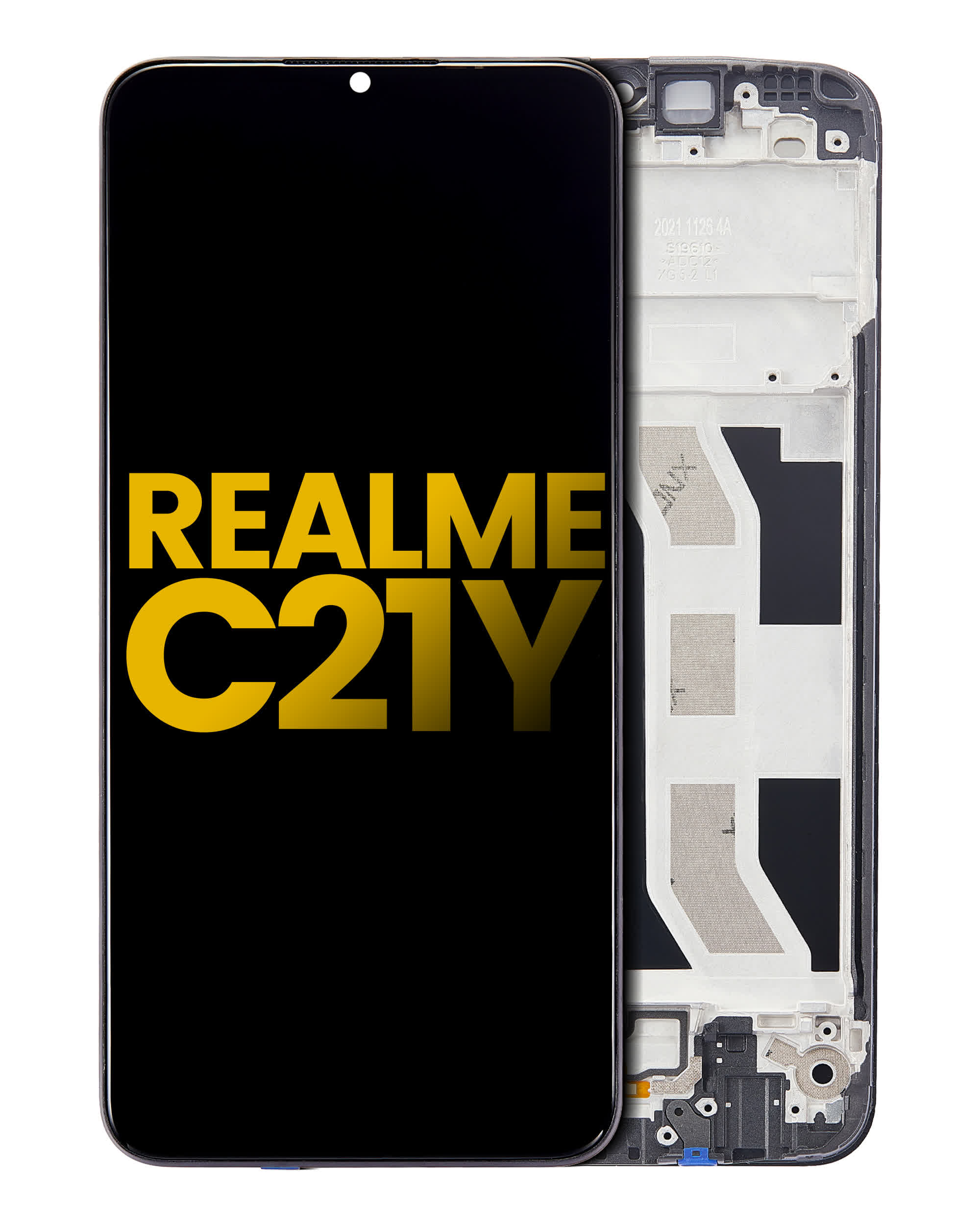 LCD Display mit Rahmen für Realme C21Y (professionell aufgearbeitet)