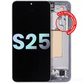 OLED Display mit Rahmen für Samsung Galaxy S25 5G (US & International) (Service Pack) (Ice Blue)
