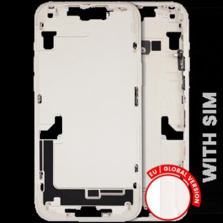 Mittelrahmen mit Kleinteilen für iPhone 14 Plus (EU / globale Version) (ausgebautes Originalteil: Grade B) (Starlight)