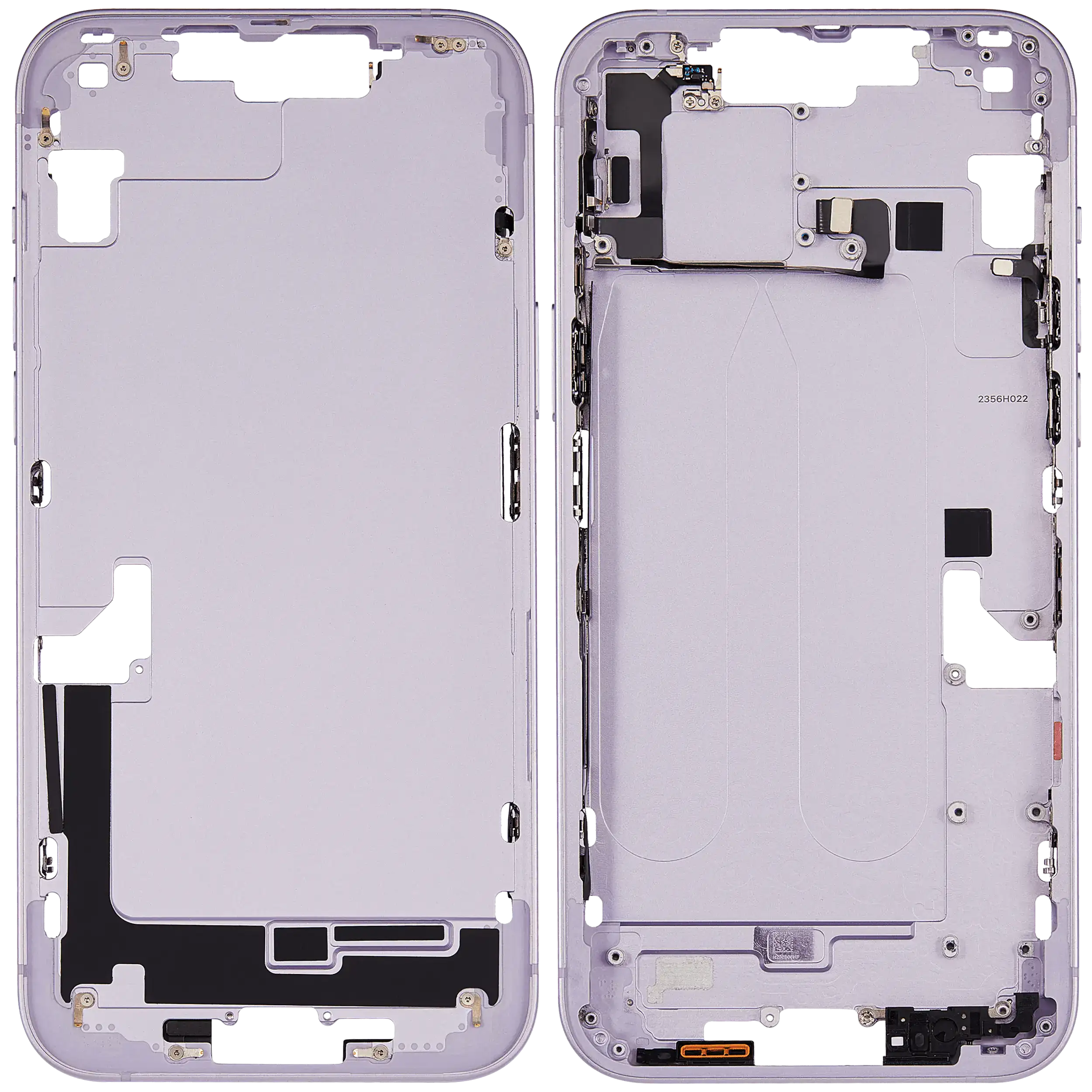 Mittelrahmen mit Kleinteilen für iPhone 14 Plus (EU / globale Version) (ausgebautes Originalteil: Grade B) (Purple (Violett)) – Bild 2