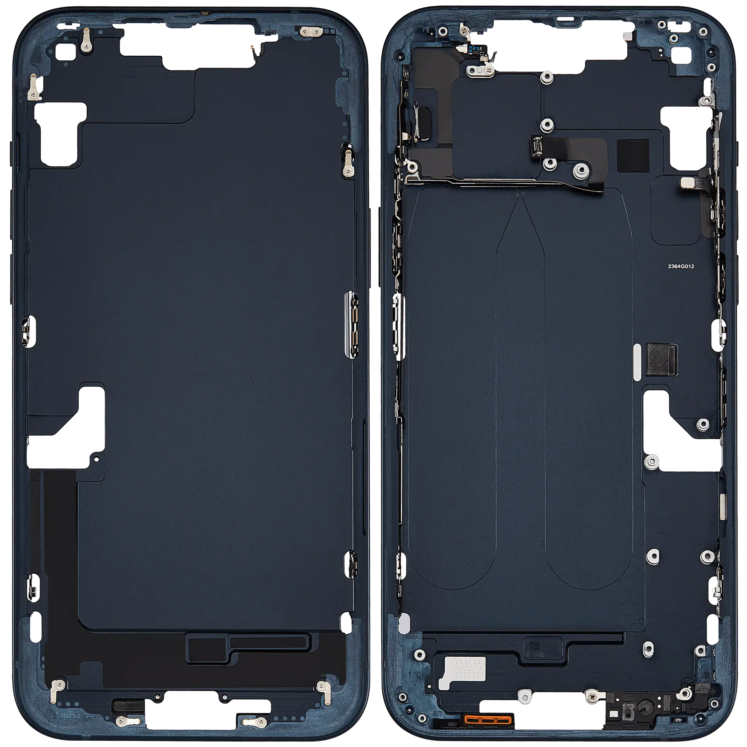 Mittelrahmen mit Kleinteilen für iPhone 14 Plus (EU / globale Version) (ausgebautes Originalteil: Grade B) (Midnight) – Bild 2