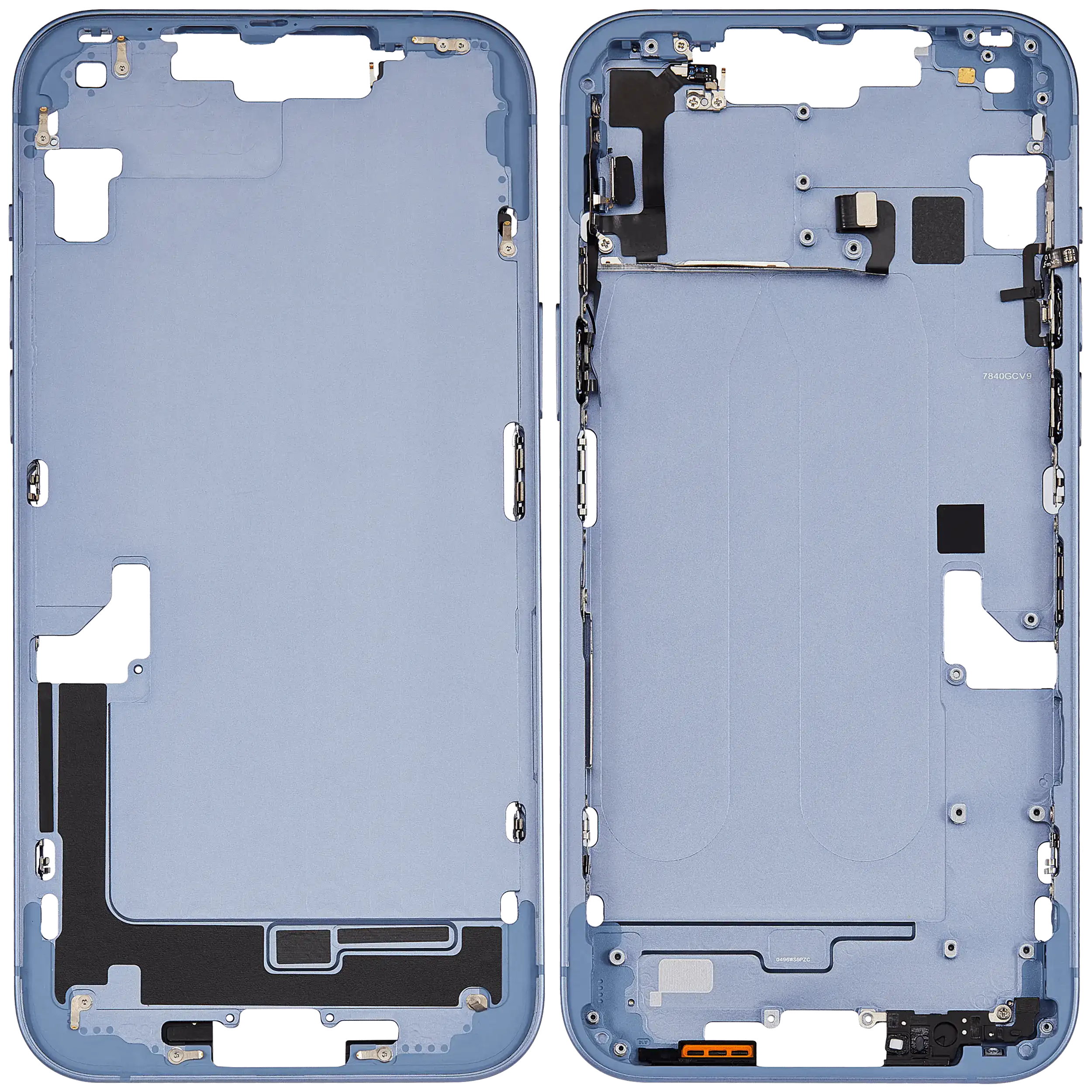 Mittelrahmen mit Kleinteilen für iPhone 14 Plus (EU / globale Version) (ausgebautes Originalteil: Grade B) (Blue (Blau)) – Bild 2