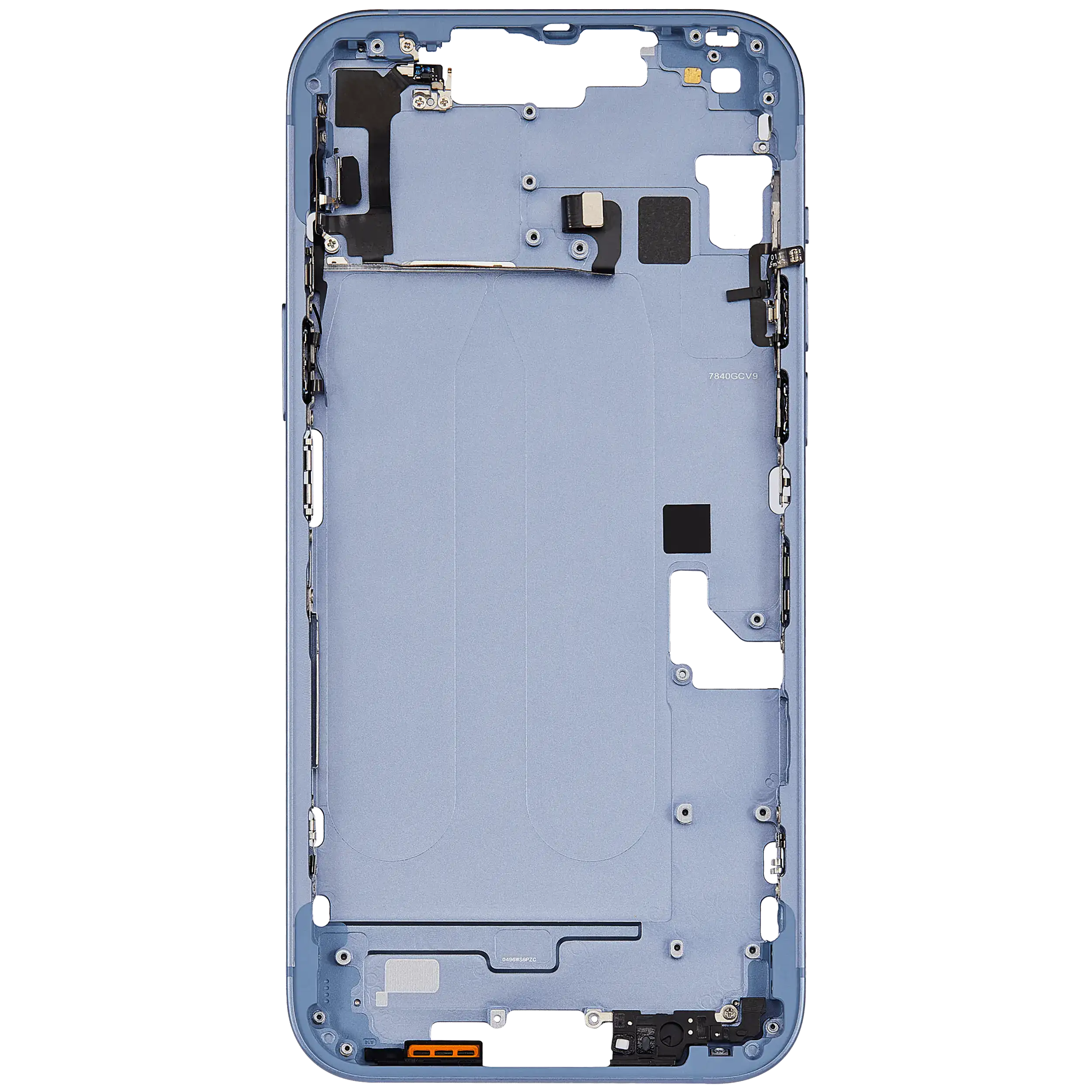 Mittelrahmen mit Kleinteilen für iPhone 14 Plus (EU / globale Version) (ausgebautes Originalteil: Grade B) (Blue (Blau)) – Bild 4