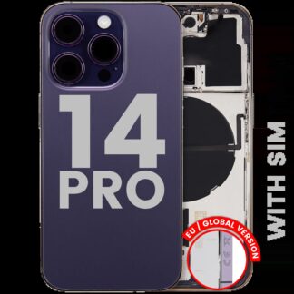 Rückgehäuse mit Kleinteilen für iPhone 14 Pro (EU / globale Version) (ausgebautes Originalteil: Grade B) (Deep Purple)