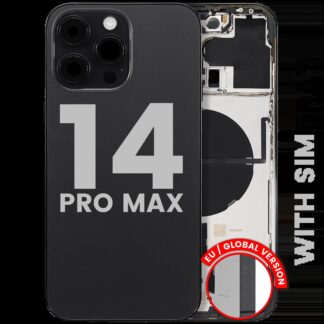 Rückgehäuse mit Kleinteilen für iPhone 14 Pro Max (EU / globale Version) (ausgebautes Originalteil: Grade C) (Space Black)