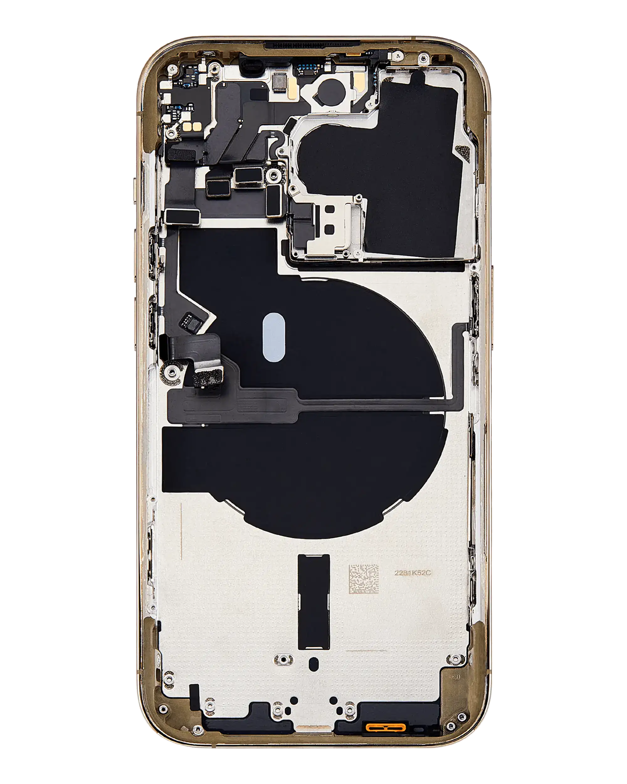 Rückgehäuse mit Kleinteilen für iPhone 14 Pro (EU / globale Version) (ausgebautes Originalteil: Grade B) (Gold) – Bild 4