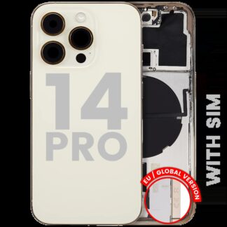 Rückgehäuse mit Kleinteilen für iPhone 14 Pro (EU / globale Version) (ausgebautes Originalteil: Grade B) (Gold)
