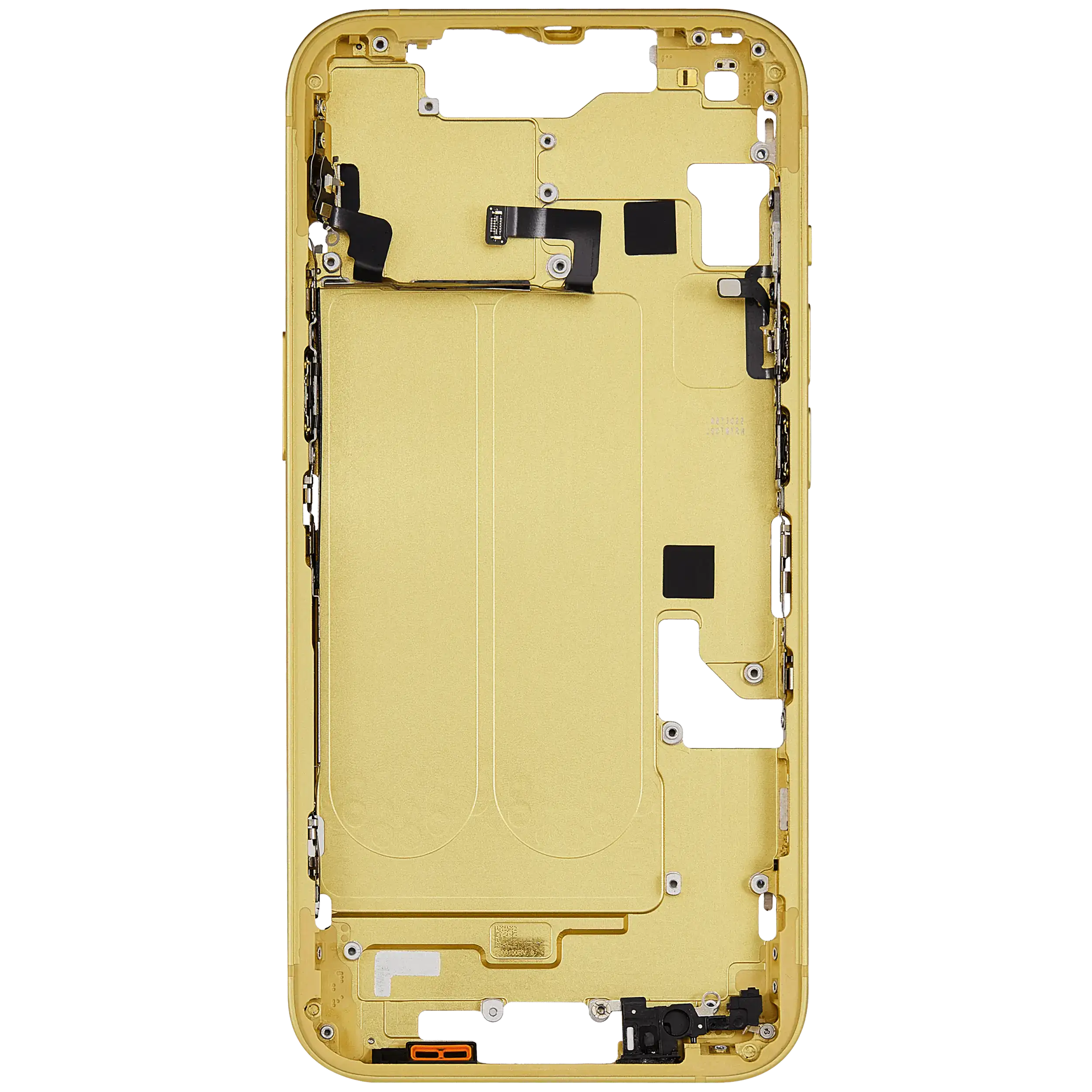 Mittelrahmen mit Kleinteilen für iPhone 14 (EU / globale Version) (ausgebautes Originalteil: Grade B) (Yellow) – Bild 4