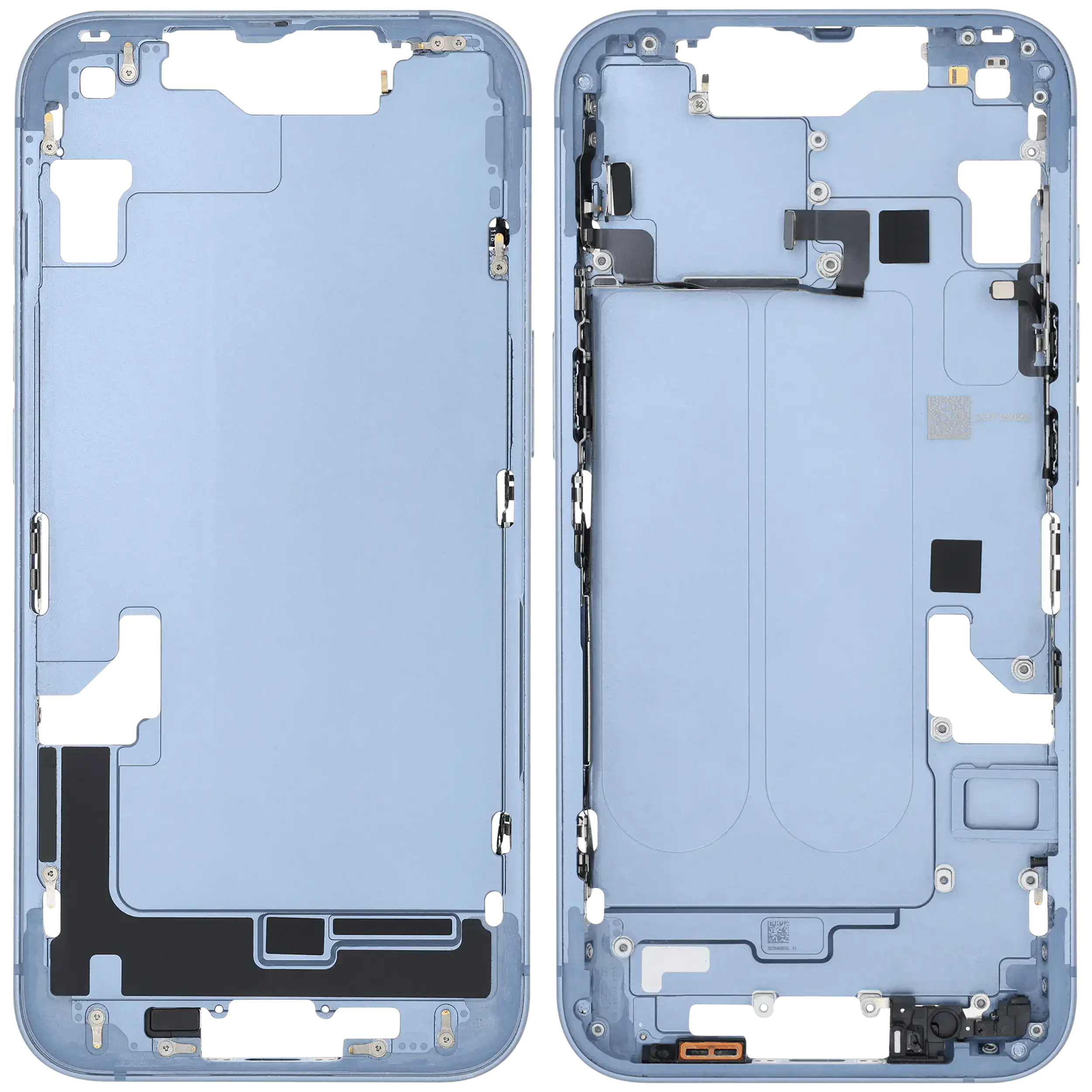 Mittelrahmen mit Kleinteilen für iPhone 14 (EU / globale Version) (ausgebautes Originalteil: Grade B) (Blue (Blau)) – Bild 2
