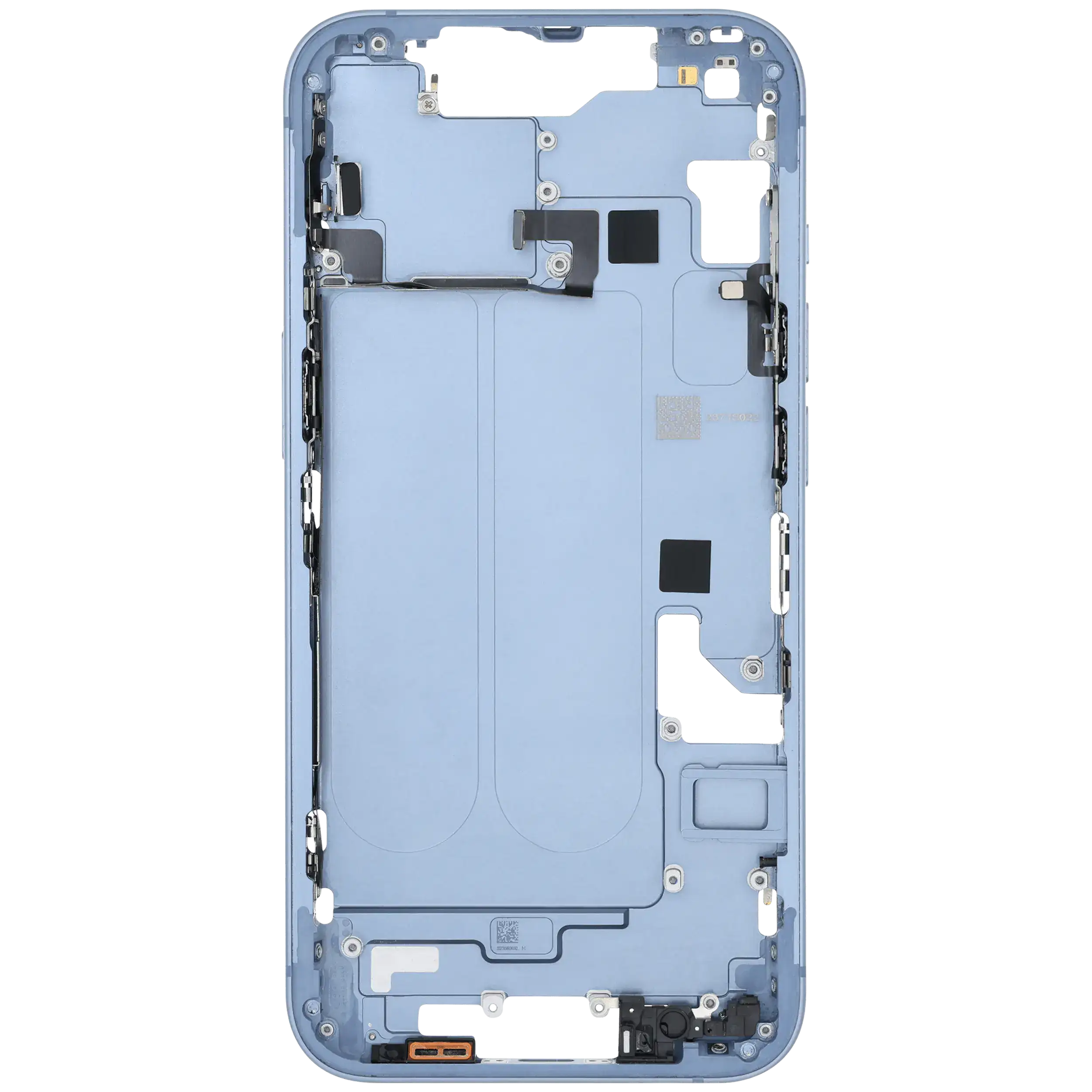 Mittelrahmen mit Kleinteilen für iPhone 14 (EU / globale Version) (ausgebautes Originalteil: Grade B) (Blue (Blau)) – Bild 4