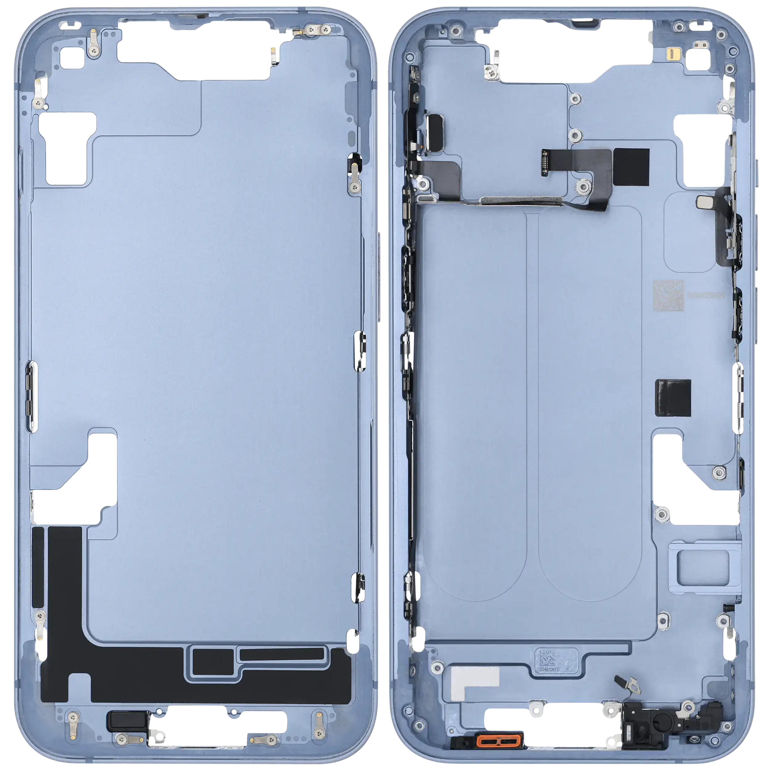 Mittelrahmen mit Kleinteilen für iPhone 14 (EU / globale Version) (ausgebautes Originalteil: Grade C) (Blue (Blau)) – Bild 2