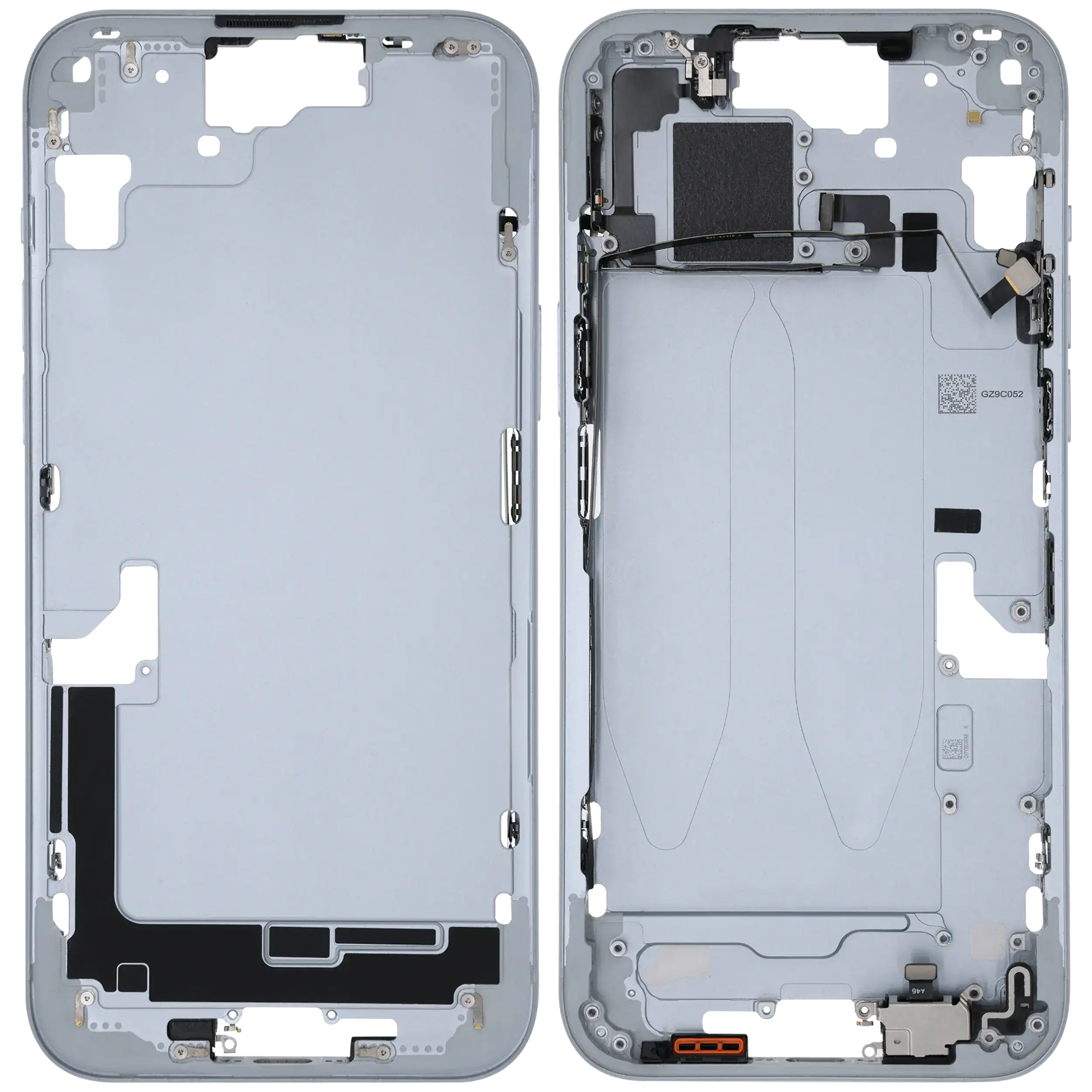 Mittelrahmen mit Kleinteilen für iPhone 15 Plus (US-Version) (ausgebautes Originalteil: Grade B) (Blue (Blau)) – Bild 2
