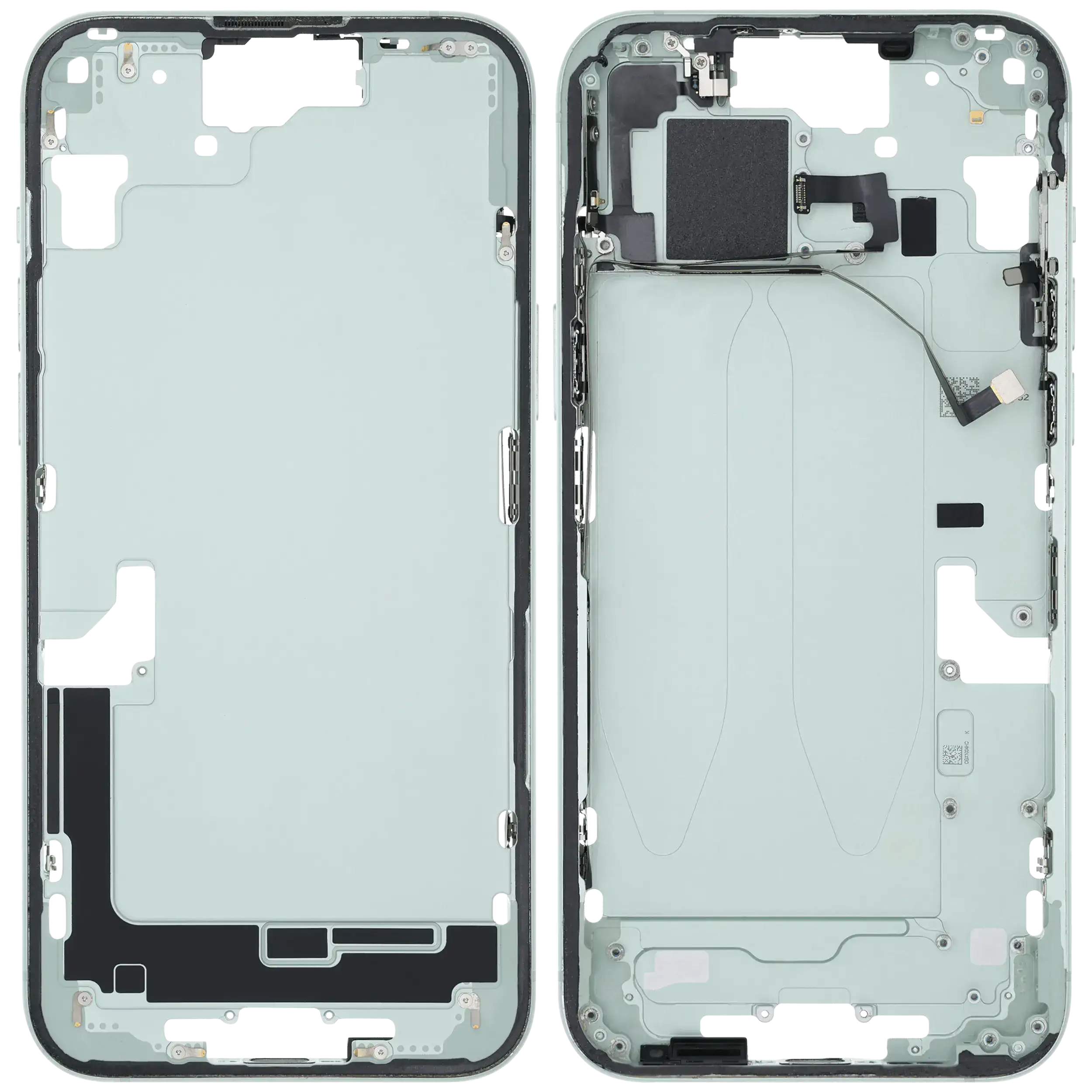 Mittelrahmen mit Kleinteilen für iPhone 15 Plus (US-Version) (ausgebautes Originalteil: Grade B) (Green (Grün)) – Bild 2