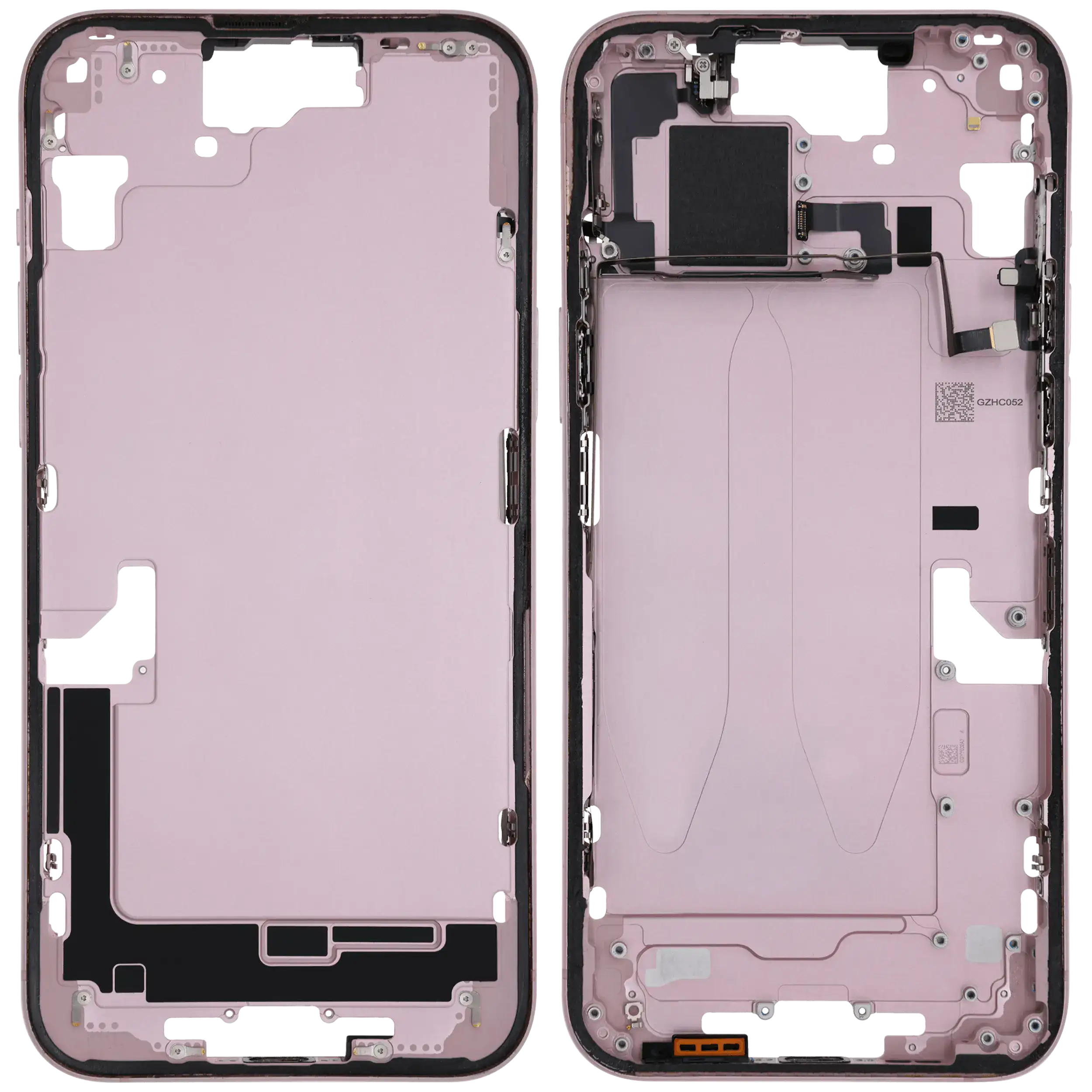 Mittelrahmen mit Kleinteilen für iPhone 15 Plus (US-Version) (ausgebautes Originalteil: Grade B) (Pink (Rosa)) – Bild 2