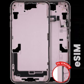 Mittelrahmen mit Kleinteilen für iPhone 15 Plus (US-Version) (ausgebautes Originalteil: Grade C) (Pink (Rosa))