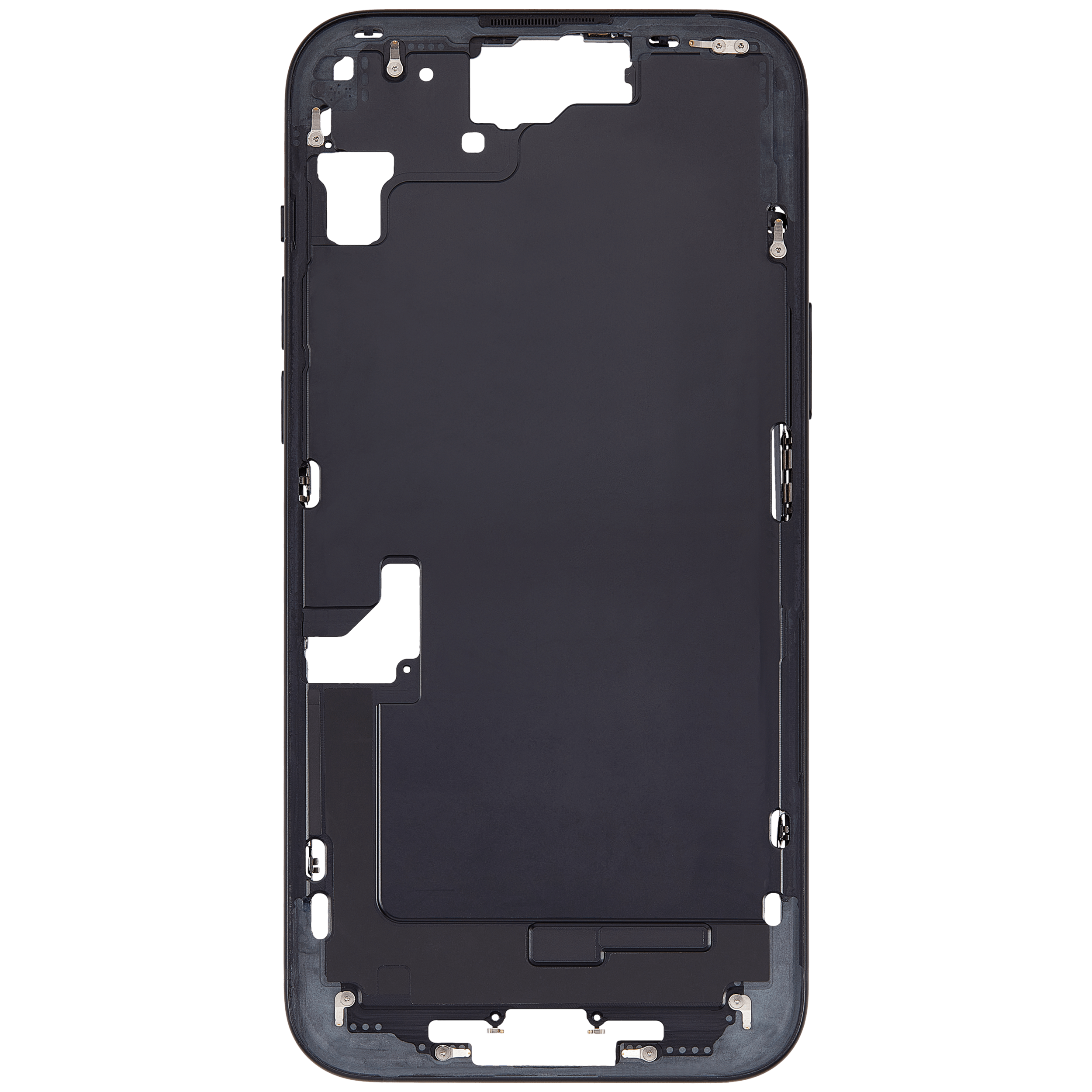 Mittelrahmen mit Kleinteilen für iPhone 15 Plus (EU / globale Version) (ausgebautes Originalteil: Grade B) (Black (Schwarz)) – Bild 3