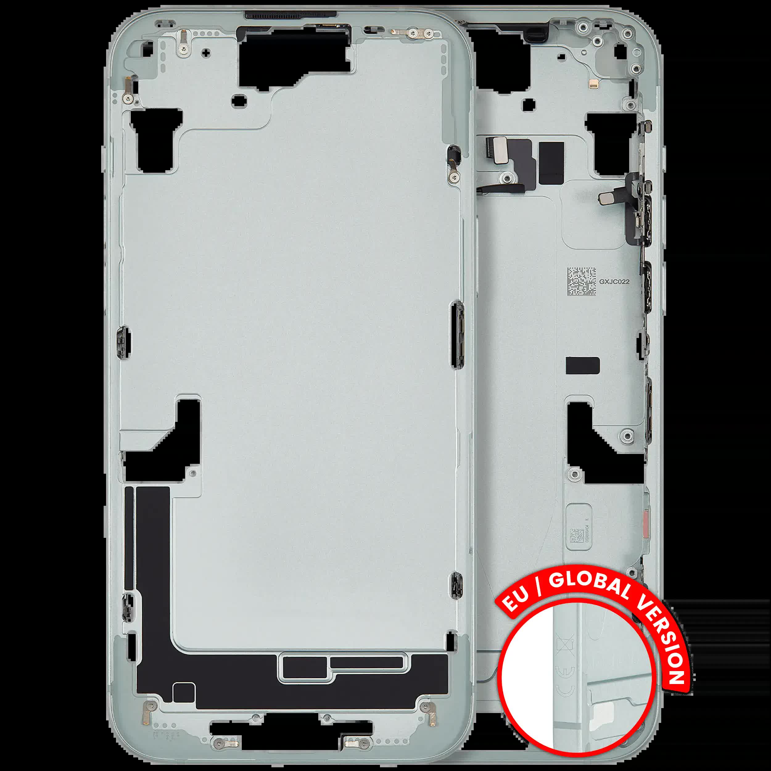 Mittelrahmen mit Kleinteilen für iPhone 15 Plus (EU / globale Version) (ausgebautes Originalteil: Grade B) (Green (Grün))