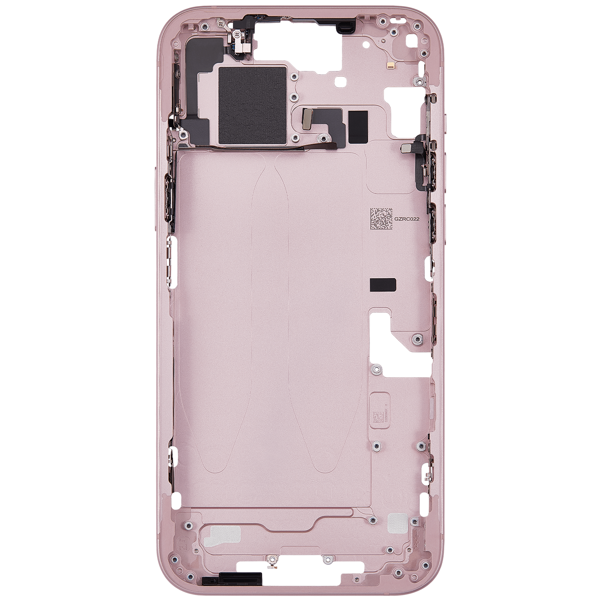 Mittelrahmen mit Kleinteilen für iPhone 15 Plus (EU / globale Version) (ausgebautes Originalteil: Grade C) (Pink (Rosa)) – Bild 4