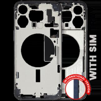 Mittelrahmen mit Kleinteilen für iPhone 15 Pro Max (EU / globale Version) (ausgebautes Originalteil: Grade B) (Blue Titanium)