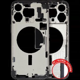 Mittelrahmen mit Kleinteilen für iPhone 15 Pro Max (EU / globale Version) (ausgebautes Originalteil: Grade C) (Black Titanium)