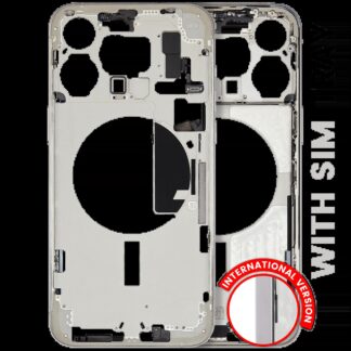 Mittelrahmen mit Kleinteilen für iPhone 15 Pro Max (EU / globale Version) (ausgebautes Originalteil: Grade C) (White Titanium)