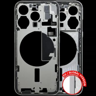 Mittelrahmen mit Kleinteilen für iPhone 15 Pro (EU / globale Version) (ausgebautes Originalteil: Grade C) (White Titanium)