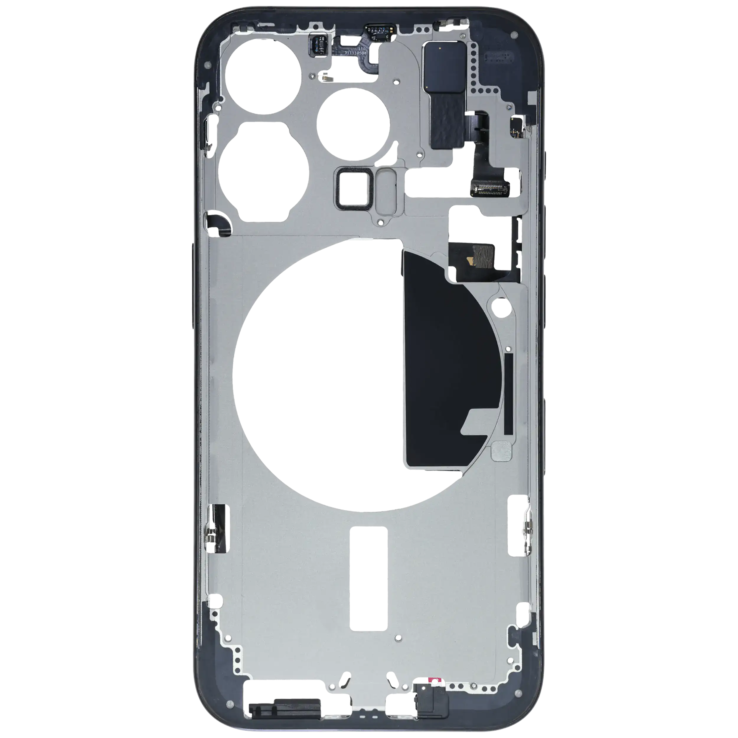Mittelrahmen mit Kleinteilen für iPhone 15 Pro (EU / globale Version) (ausgebautes Originalteil: Grade C) (Blue Titanium) – Bild 3