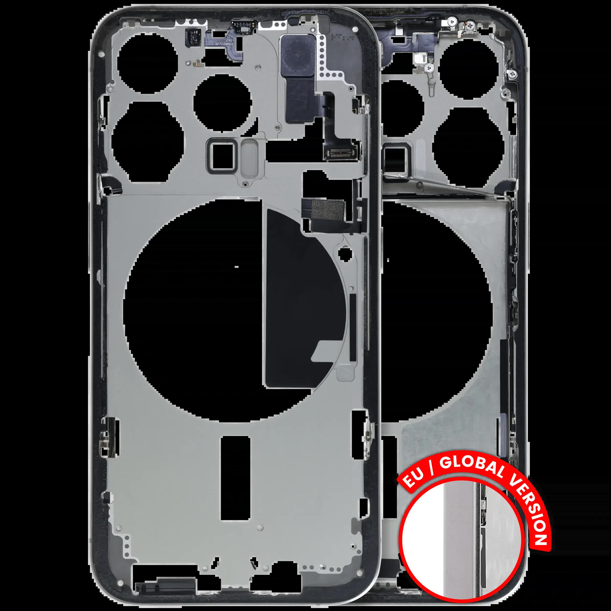 Mittelrahmen mit Kleinteilen für iPhone 15 Pro (EU / globale Version) (ausgebautes Originalteil: Grade C) (Natural Titanium)
