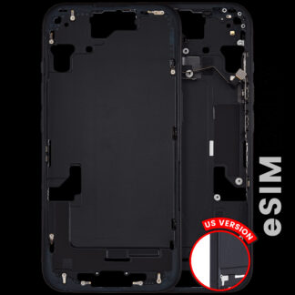 Mittelrahmen mit Kleinteilen für iPhone 15 (US-Version) (ausgebautes Originalteil: Grade B) (Black (Schwarz))